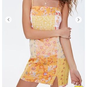 NWT Silk patchwork slip dress with slit